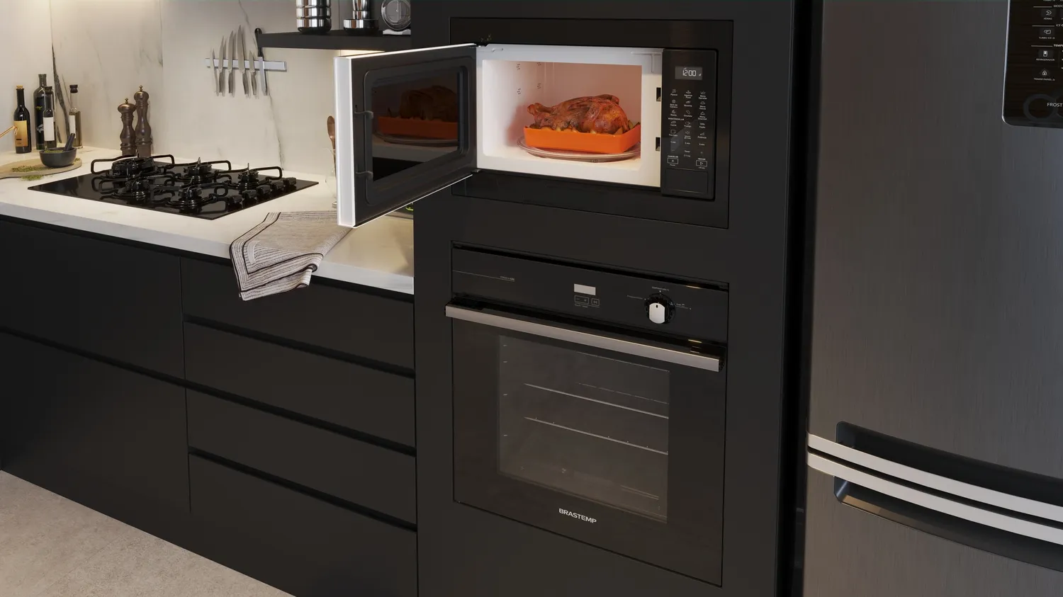Micro-ondas Brastemp de Embutir 32 Litros Preto - foto 4